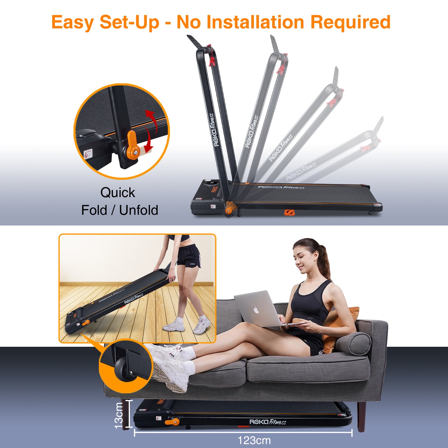 REKA Fitness 2-in-1 Treadmill