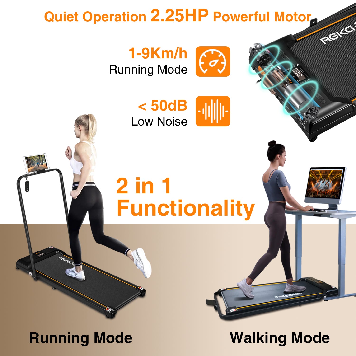 REKA Fitness Walking Treadmill